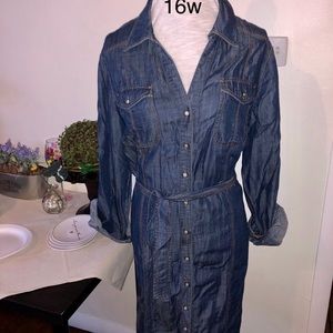 Inc jean dress with belt